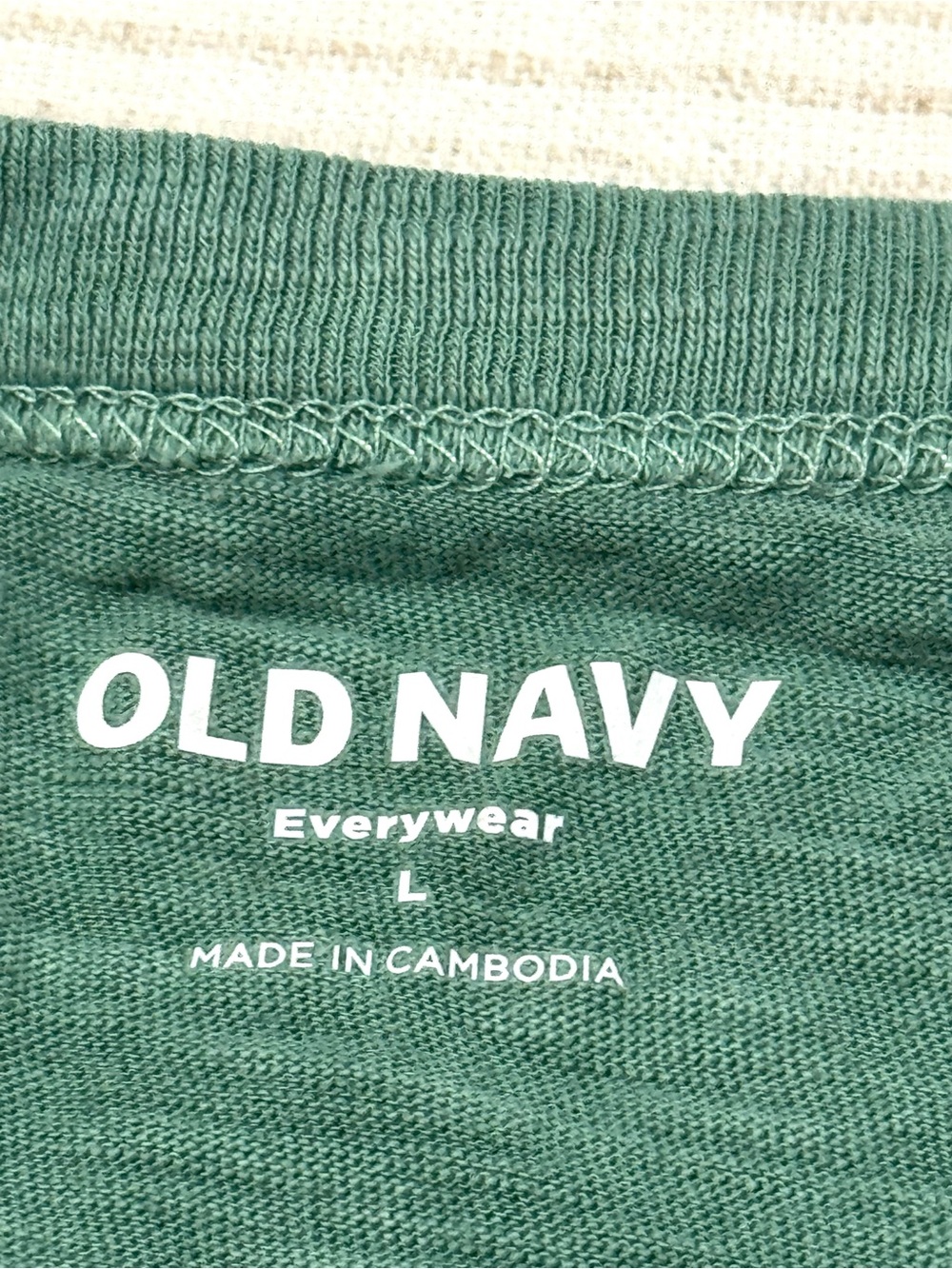 Old Navy EveryWear 100% Cotton Slub Tee Green Women’s L - Picture 7 of 8